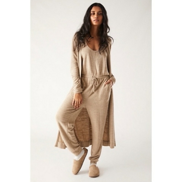 Free People Pants - Free People Small Bicoastal Jumpsuit with Medium Cardigan Set nwt